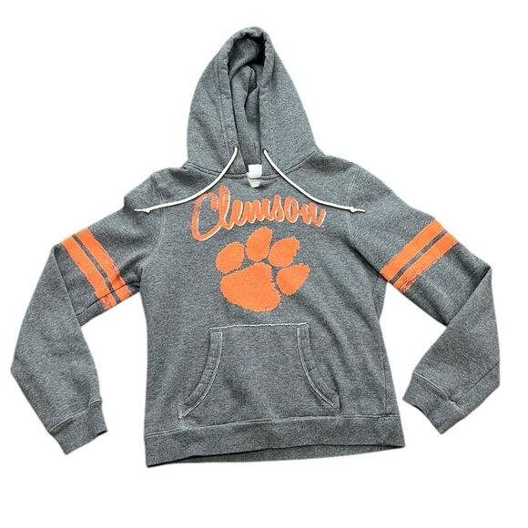 Clemson University Women’s Hoodie - Size Medium - Gray with Orange Paw - Picture 1 of 9